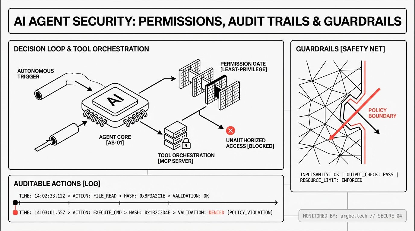 Featured image for AI Agent Security: Permissions, Audit Trails & Guardrails