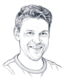 Ink illustration of Aleksandr Argunov