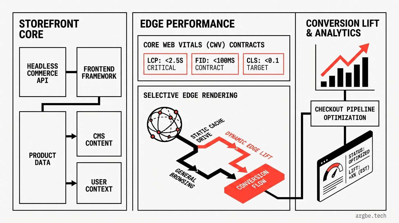 A performance-engineering playbook for headless Shopify: treat Core Web Vitals as a delivery contract, choose edge rendering only where caching is stable, and earn conversion lift through measurable, repeatable improvements.